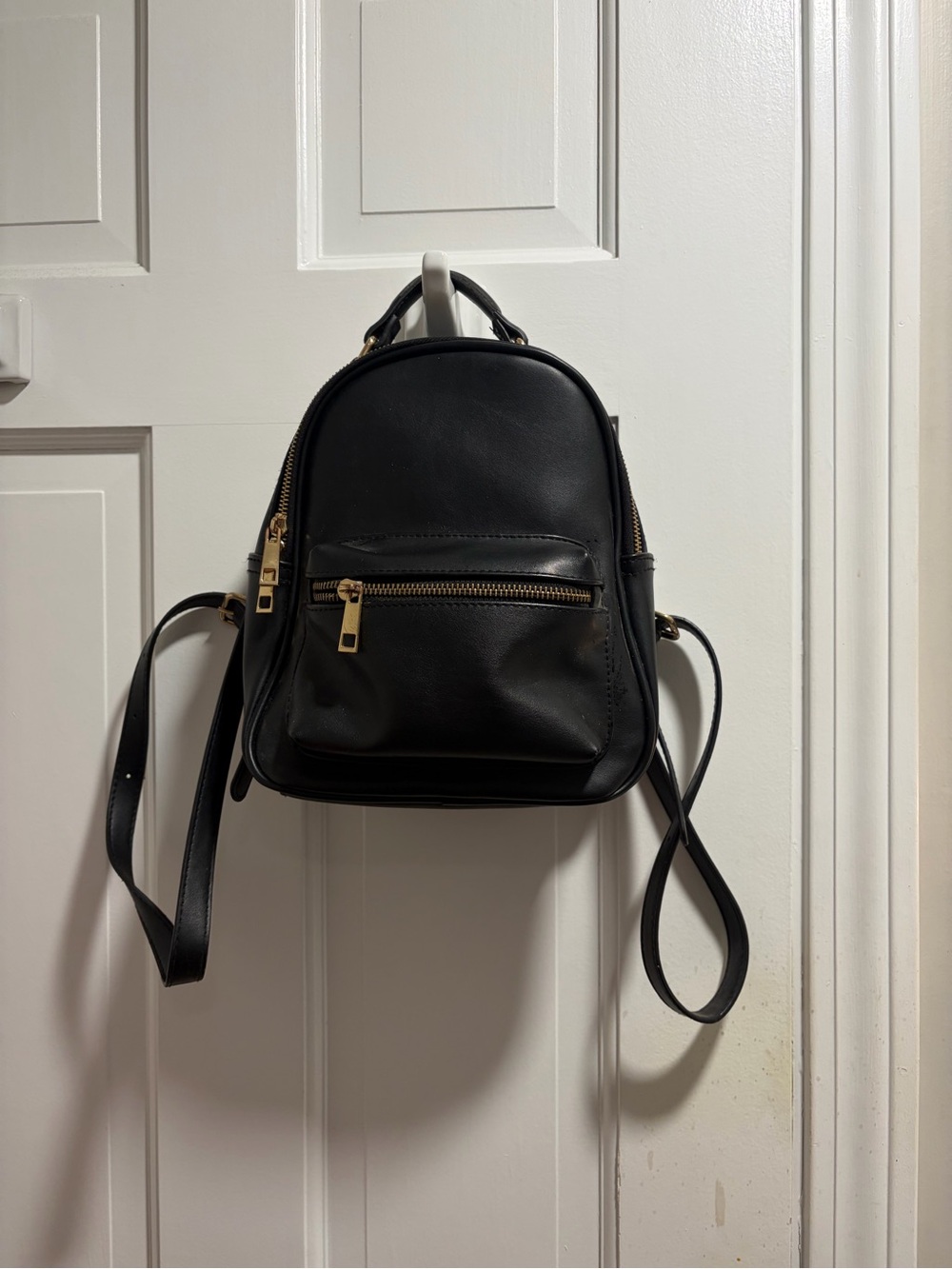Forever 21 Black Mini Faux Leather Backpack